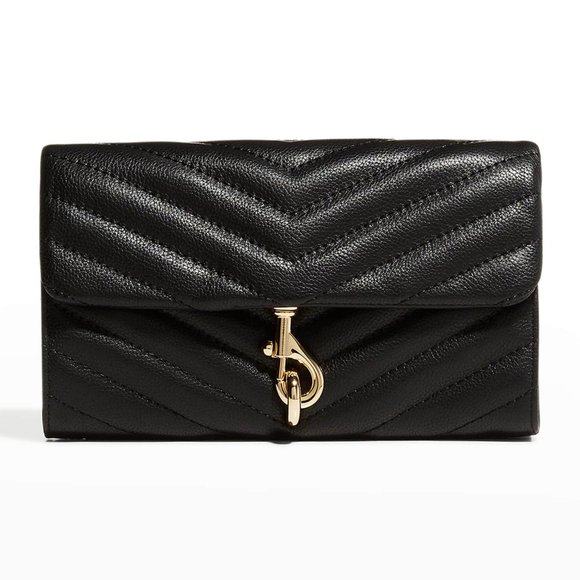 Rebecca Minkoff Handbags - NWT Rebecca Minkoff Edie WOC Wallet On A Chain Sml Leather Crossbody BLACK GOLD